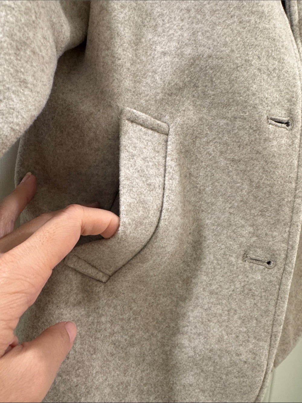 Zara Kids Beige Wool-Blend Button Pea Coat - Picture 6 of 10